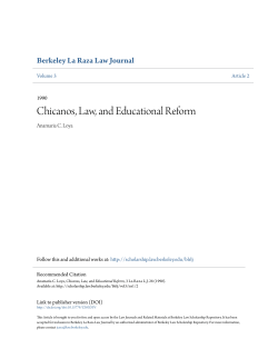 Chicanos, Law, and Educational Reform