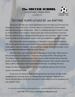 The SOCCER SCHOOL TECTONIC PLATES of SOCCER are