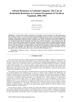 African Resistance to Colonial Conquest: The Case of Konkomba