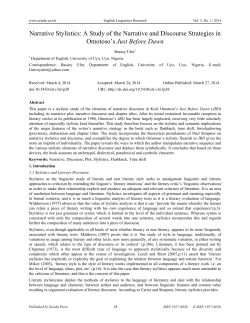 Narrative Stylistics: A Study of the Narrative and Discourse