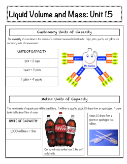 Liquid Volume and Mass: Unit 15