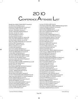 Attendee List - American Society of Baking