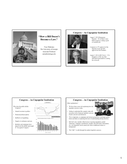 How a Bill Doesn`t Become a Law. - SPIA UGA