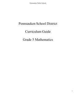Grade 5 Math - 2016 - Pennsauken Public Schools