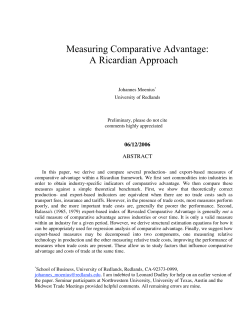 Measuring Comparative Advantage: A Ricardian Approach