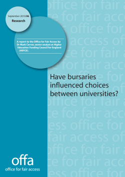 Have bursaries influenced choices between universities?