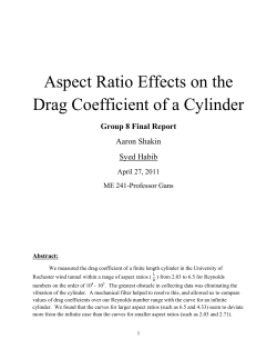 Aspect Ratio Effects on the Drag Coefficient of a Cylinder