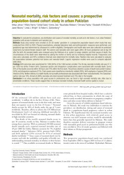 Neonatal mortality, risk factors and causes