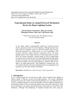 Experimental Study on Animal Powered Mechanical Device for