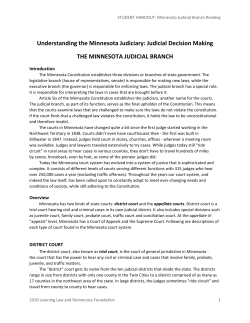 Understanding the Minnesota Judiciary: Judicial Decision Making