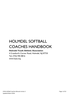 holmdel softball coaches handbook