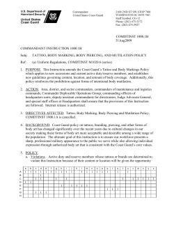 tattoo, body marking, body piercing, and mutilation policy