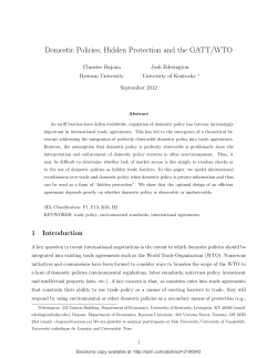 Domestic Policies, Hidden Protection and the