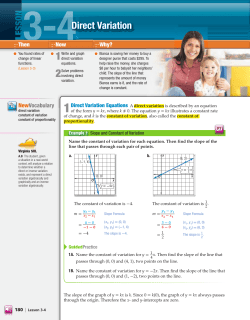 Direct Variation - Algebra 1