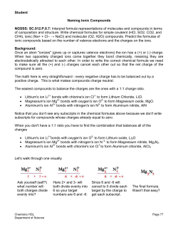 Lab 3 Naming ionic compounds