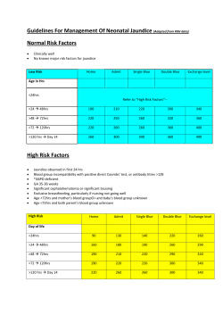 Guidelines For Management Of Neonatal Jaundice (Adapted from