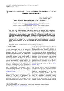 quality services as a key factor of competitiveness of
