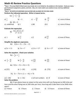 Math 45 Review Practice Questions