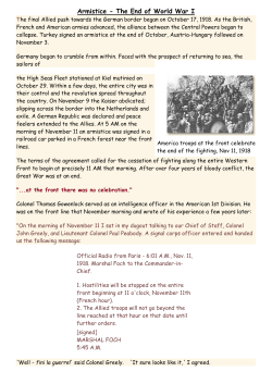 Armistice - The End of World War I