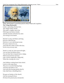 TAH Class assignment The Village Blacksmith a changing society