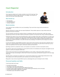 Court Reporter - Careers Wales