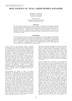 role salience of dual-career women managers