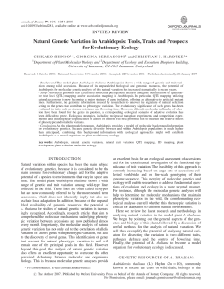 Natural Genetic Variation in Arabidopsis: Tools, Traits and Prospects