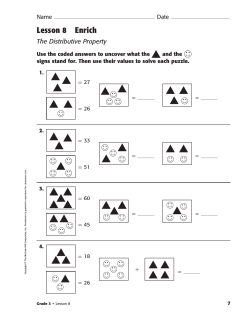Lesson 8 Enrich The Distributive Property