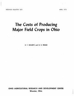 The Costs Of Producing Major Field Crops in Ohio