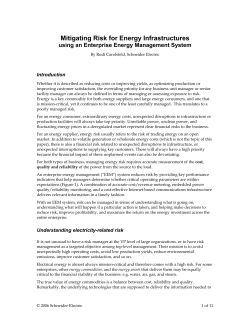 Mitigating Risk for Energy Infrastructures