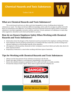Chemical Hazards and Toxic Substances