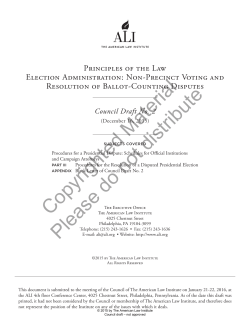 Principles of the Law Election Administration: Non