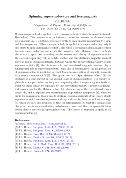 Spinning superconductors and ferromagnets