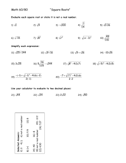 Math 60/80 &ldquo;Square Roots&rdquo;