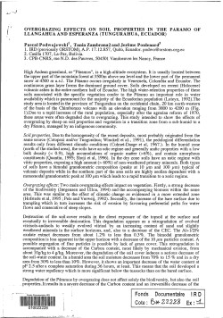 Overgrazing effects on soil properties in the Paramo - IRD