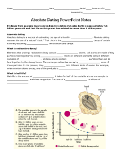 Absolute Dating PowerPoint Notes