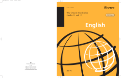 The Ontario Curriculum, Grades 11 and 12: English, 2007 (Revised)