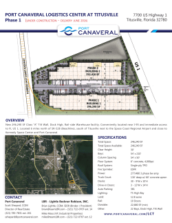 PORT CANAVERAL LOGISTICS CENTER AT TITUSVILLE Phase 1