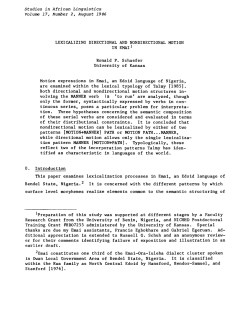 LEXlCALIZING DIRECTIONAL AND NONDIRECTIONAL MOTION IN