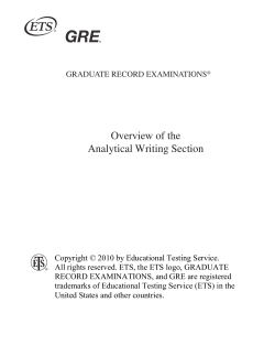 Overview of the Analytical Writing Section