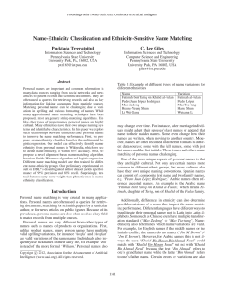 Name-Ethnicity Classification and Ethnicity-Sensitive
