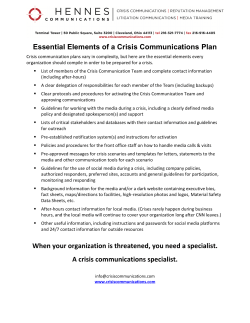 Essential Elements of a Crisis Communications Plan
