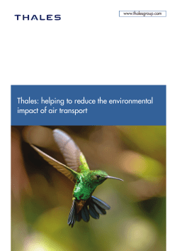 Thales: helping to reduce the environmental impact