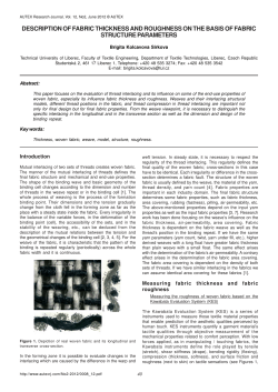 description of fabric thickness and roughness on the basis of fabric