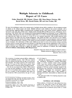 Multiple sclerosis in childhood: Report of 15 cases