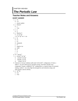 The Periodic Law