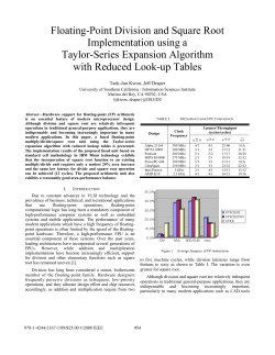 Floating-Point Division and Square Root Implementation using a