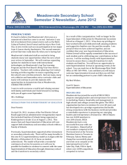 Meadowvale Secondary School Semester 2 Newsletter