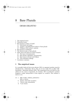 8 Bare Plurals - Universit&agrave; degli Studi di Verona