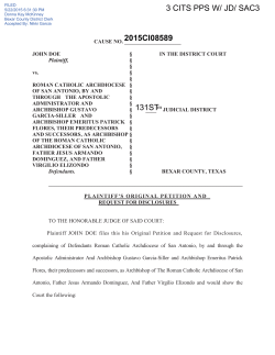 John Doe v San Antonio and Dominguez and Elizondo 05.22.15